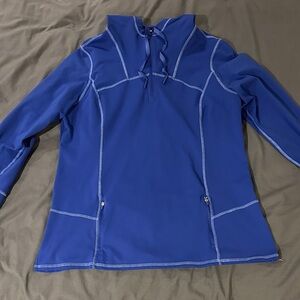 Kirkland Signature Women's 1/4 Zip Blue Long Sleeve Top